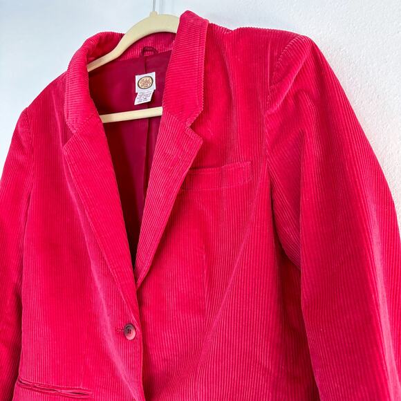 Pink Barbiecore Corduroy Blazer Jacket Size 14 - Picture 2 of 4